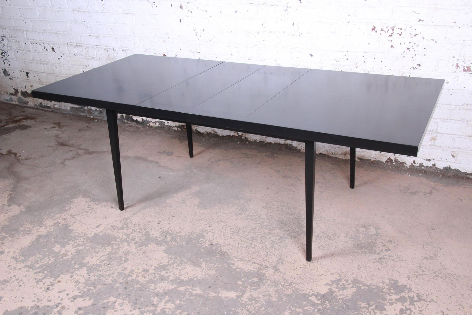 Paul McCobb Planner Group Black Lacquered Extension: Paul McCobb Planner Group Black Lacquered Extension Dining Table Newly Restored An exceptional mid-century modern extension dining table Designed by Paul McCobb for Winchendon Furniture "Planner Group