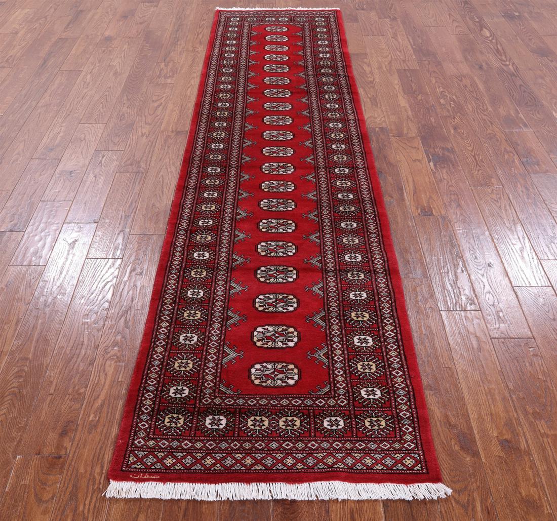 Signed Silky Bokhara Handmade Wool Runner Rug 2' 7" X: Signed Silky Bokhara Handmade Wool Runner Rug 2' 7" X 9' 10" Design: Traditional Exact Size: 2\ 7 X 9\ 10 Style: Bokhara Foundation: Cotton Pile: Wool Weave: Hand-knotted Age: New The BIDHAUS Guarante