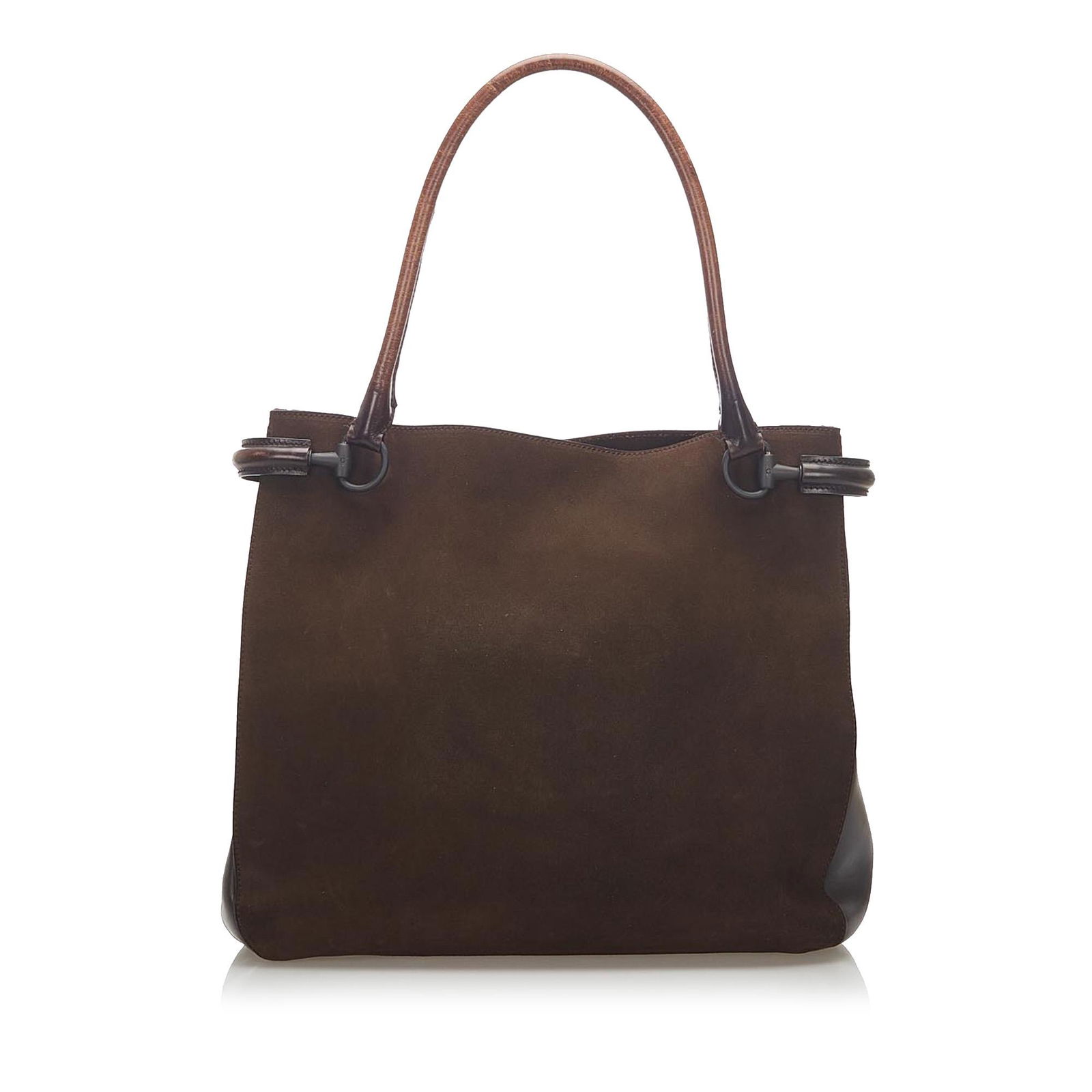 Gucci Suede Tote Bag: Gucci Suede Tote Bag This shoulder bag features a suede leather body flat leather straps a magnetic closure and an interior zip pocket. Brand: Gucci Model: Suede Tote Bag Origin: Italy Category: Bags