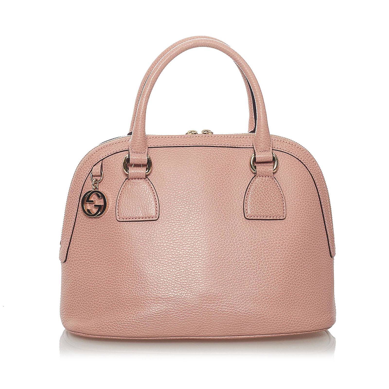 Gucci Dome Leather Satchel: Gucci Dome Leather Satchel This satchel features a leather body rolled leather handles a detachable flat leather strap dual top zip closure and an interior slip pocket. Brand: Gucci Model: Dome Leathe