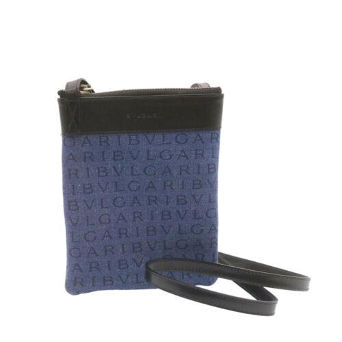 BVLGARI Shoulder Bag Canvas Blue: BVLGARI Shoulder Bag Canvas Blue Brand: BVLGARI Style: Shoulder Bag Exterior Material: Canvas Exterior Color: Blue Size: See Description Bag Height: 7.1inch(Approx) / 18cm(Approx) Bag Depth: 0.8inch(A