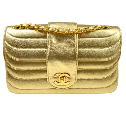CHANEL Mademoiselle CC Double Chain Shoulder Bag 2421506 Gold Leather