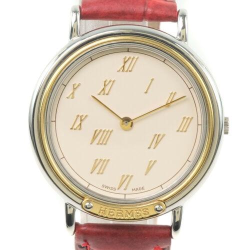 Hermes Meteor Quartz Stainless Steel Leather Ivory Dial Unisex Watch: Hermes Meteor Quartz Stainless Steel Leather Ivory Dial Unisex Watch Brand: Hermes Type: Wristwatch Department: Unisex The BIDHAUS Guarantee: All items in this auction are guaranteed authentic and com