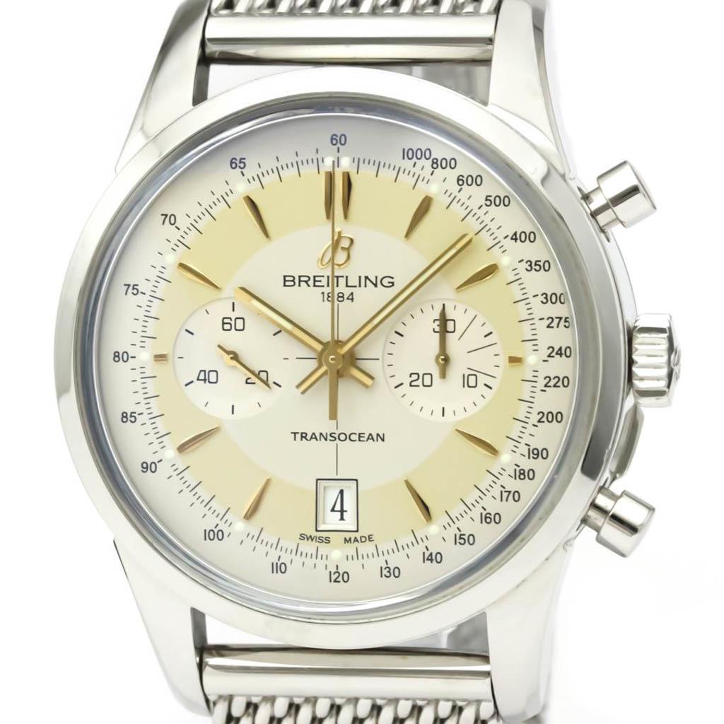 Breitling Transocean Automatic Stainless Steel Men's Sport AB0154: Breitling Transocean Automatic Stainless Steel Men's Sport AB0154 Brand: Breitling Line: Transocean Model: AB0154 Type: Wristwatch Style: Sport Gender: Men Material (Case): Stainless steel Material (B