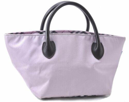 Burberry BLUE LABEL Check Hand Bag Nylon Leather Purple Pink: Burberry BLUE LABEL Check Hand Bag Nylon Leather Purple Pink Brand: Burberry Exterior Material: Nylon Style: Hand Bag Department: Women Exterior Color: Purple Bag Height: 5.9inches (15cm) Bag Depth: 6