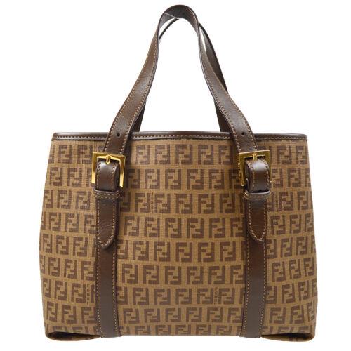 FENDI Zucchino Hand Tote Bag Purse 8BH237-FB5 119-2400 Brown PVC: FENDI Zucchino Hand Tote Bag Purse 8BH237-FB5 119-2400 Brown PVC Size: Medium Accents: Logo Model: Hand Tote Bag Country/Region of Manufacture: Italy Department: Women Style: Tote Handle Style: Double