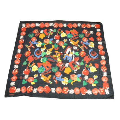 CHANEL CC Logos Big Scarf Stole Black Red Italy 100% Cotton: CHANEL CC Logos Big Scarf Stole Black Red Italy 100% Cotton Country/Region of Manufacture: Italy Department: Women Material: 100% Cotton Type: Bandana/Square Scarf Color: Red Black Brand: CHANEL The B