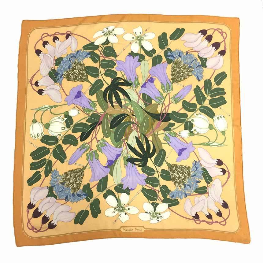 HERMES Hermes Carre 90 1983 Niki Goulandris Flora Graeca Greek Flower Scarf Muffler Stole Shawl: HERMES Hermes Carre 90 1983 Niki Goulandris Flora Graeca Greek Flower Scarf Muffler Stole Shawl Cashmere Silk Yellow Orange Brand: Hermes Country of Origin: Greece Number in Pack: 1 Type: Scarf Materi