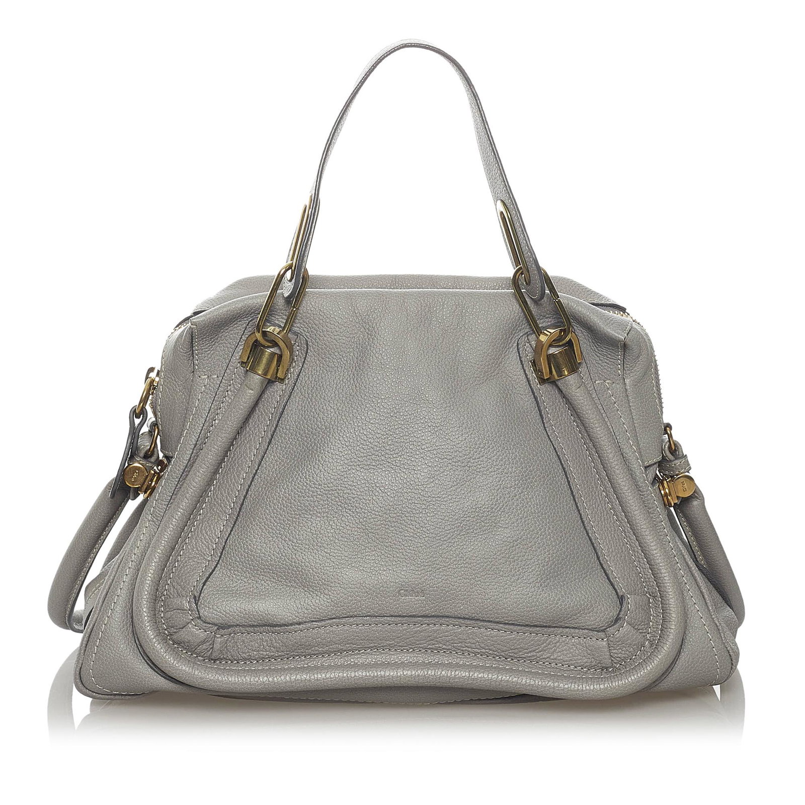 Chloe Paraty Leather Satchel: Chloe Paraty Leather Satchel The Paraty satchel features a leather body flat leather handles a detachable rolled leather strap a top zip closure and interior zip and slip pockets. Brand: Chloe Model: 