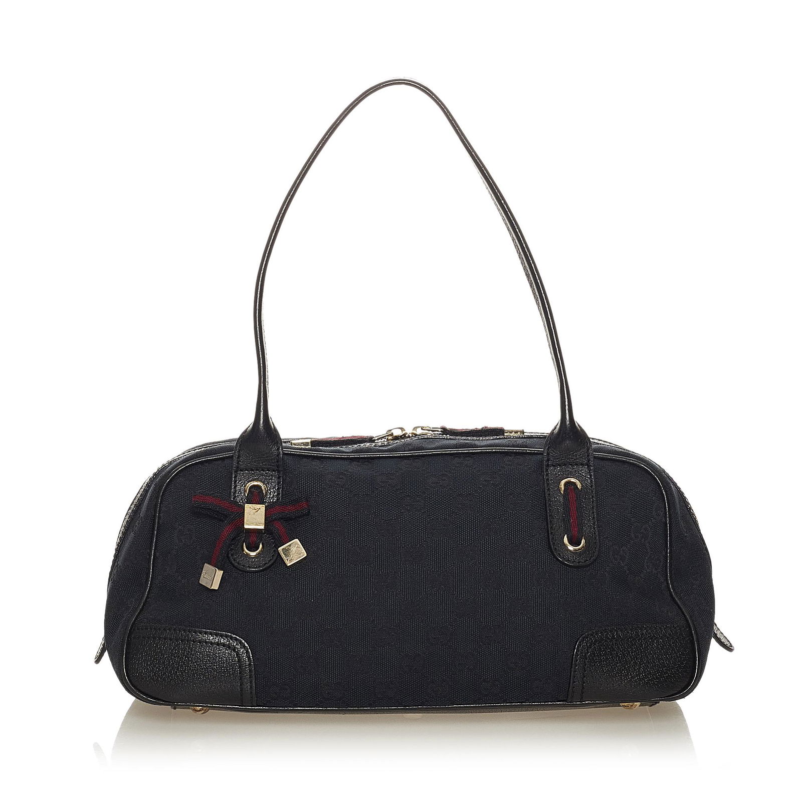 Gucci GG Canvas Princy Shoulder Bag: Gucci GG Canvas Princy Shoulder Bag The Princy shoulder bag features a canvas body with leather trim rolled leather straps a top zip closure and interior zip and slip pockets. Brand: Gucci Model: GG C
