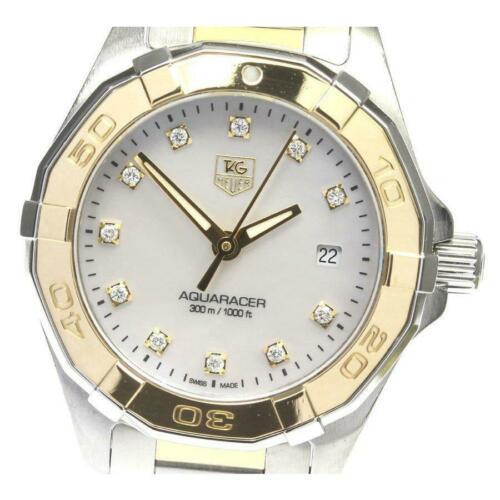 TAG Heuer Aquaracer Date 11P Diamond WAY1451 Quartz Ladies White Shell: TAG Heuer Aquaracer Date 11P Diamond WAY1451 Quartz Ladies White Shell Brand: Tag Heuer Department: women Type: wristwatch The BIDHAUS Guarantee: All items in this auction are guaranteed authentic and