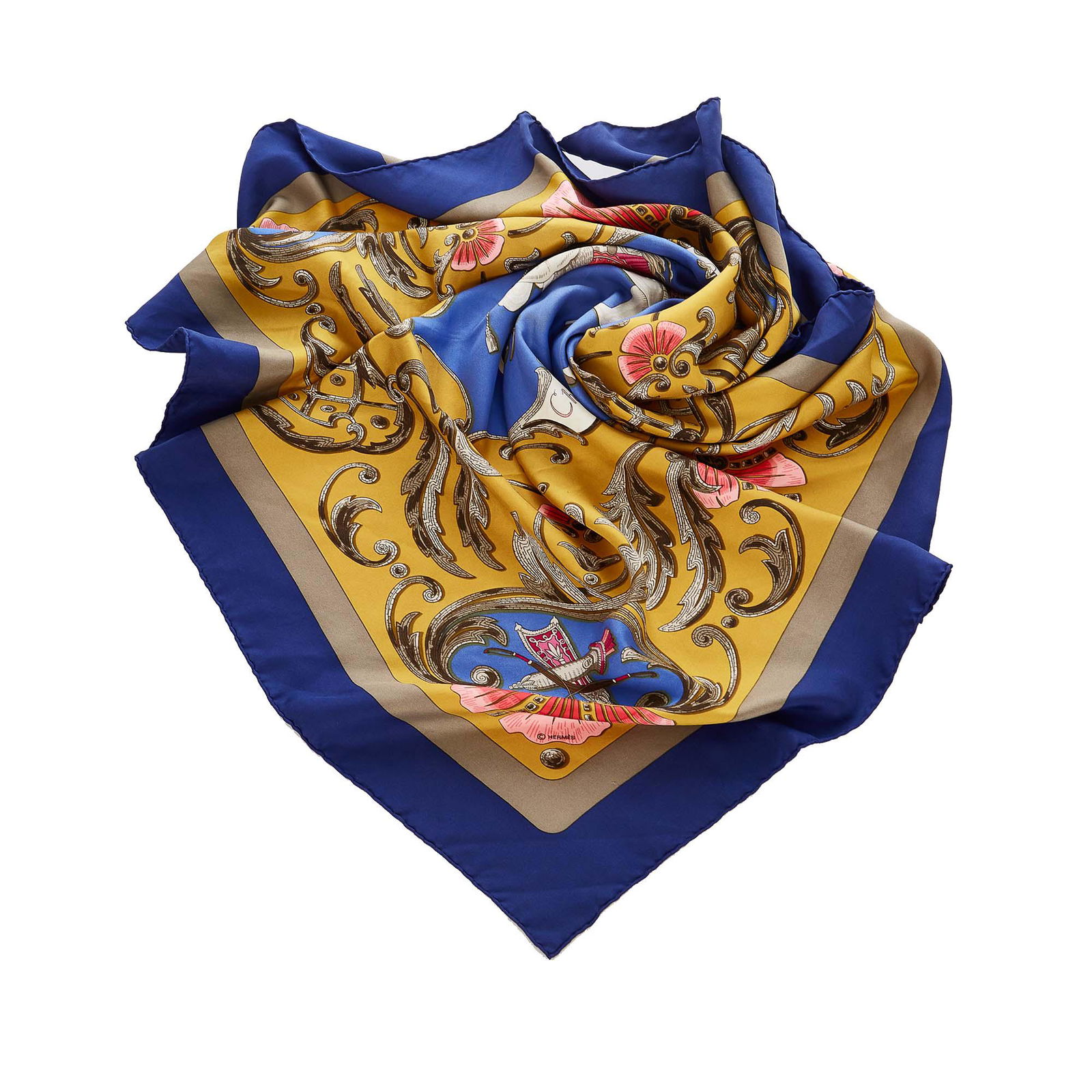Hermes Cheval Turc Silk Scarf: Hermes Cheval Turc Silk Scarf This scarf features a print on 100% silk. Brand: Hermes Model: Cheval Turc Silk Scarf Origin: France Category: Accessories Color: Blue Style: Others Material: Fabric Cond
