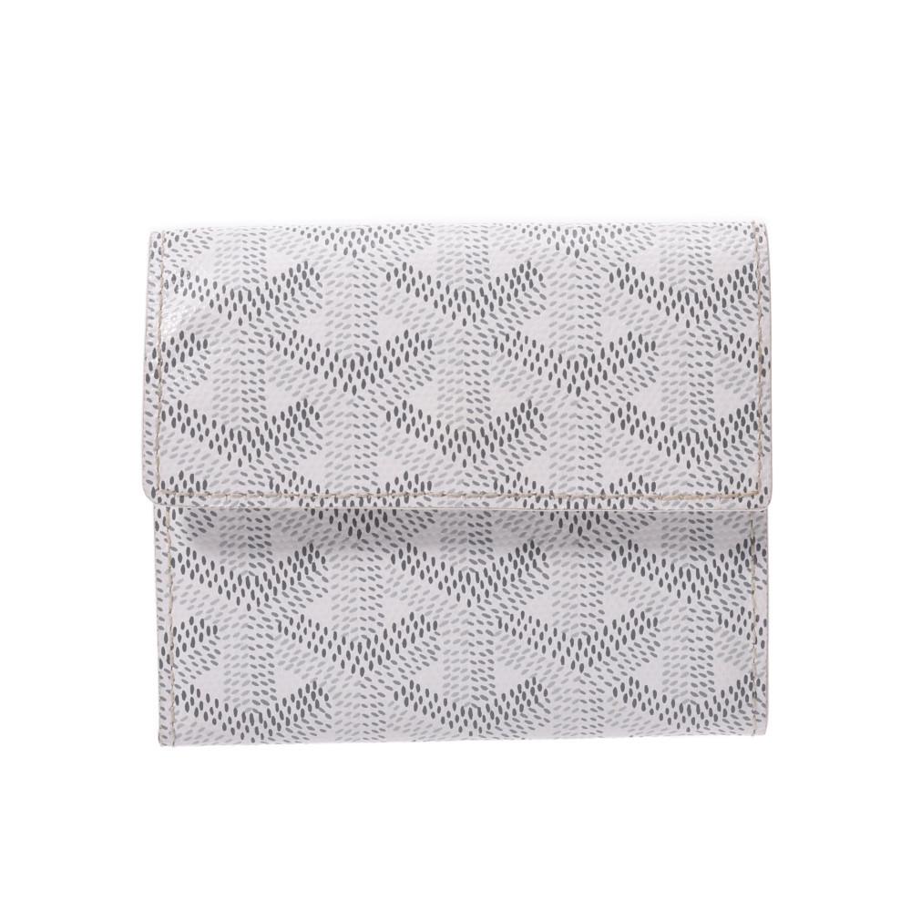 GOYARD coin purse unisex PVC leather case: GOYARD coin purse unisex PVC leather case Brand: Goyard Country of Origin: France Type: Coin purse/coin case Gender: Men Unisex Material: PVC Leather PVC: Leather: Color: White Size (HxWxD): 8cm x 9.5