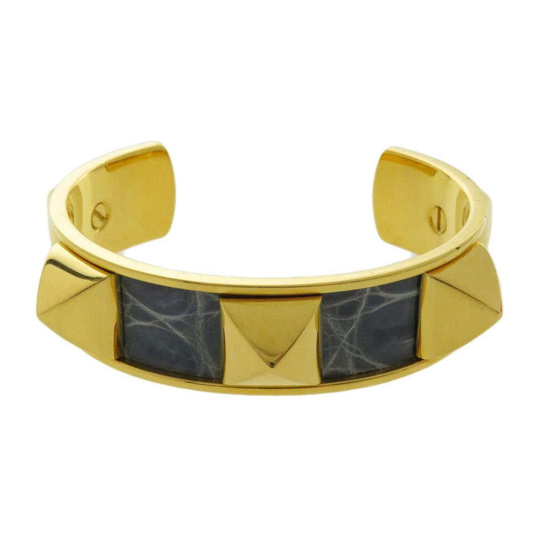 Hermes Medor Bangle Bracelet Leather Ladies: Hermes Medor Bangle Bracelet Leather Ladies Brand: Hermes Line: Medor Type: Bangle Gender: Women Material: Leather Metal Color: Gold Length: 16cm / 6.29 Width: 1.5cm / 0.59 Overall Scratches: Slight O
