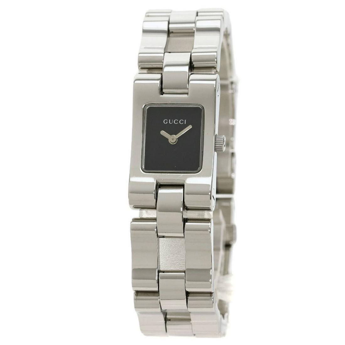 Gucci 2305L Square Face Watch Stainless Steel / SS Ladies GUCCI: Gucci 2305L Square Face Watch Stainless Steel / SS Ladies GUCCI Brand: Gucci Gender: Women Display: Analog Material (Case): Stainless steel Material (Band): Stainless steel Color (Dial): Black Movemen