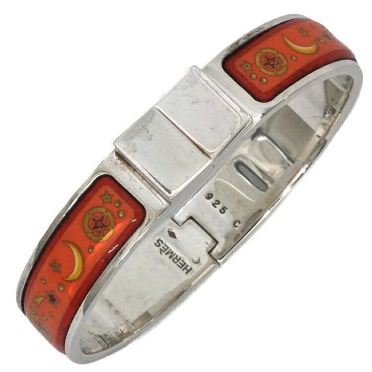 Hermes Click Crack Silver Orange Bangle 925 Cloisonne HERMES Moon Bracelet Ladies: Hermes Click Crack Silver Orange Bangle 925 Cloisonne HERMES Moon Bracelet Ladies Brand: Hermes Line: Clic Type: Bangle Gender: Women Material: Cloisonne/enamel Silver 925 Color: Orange Silver Length: