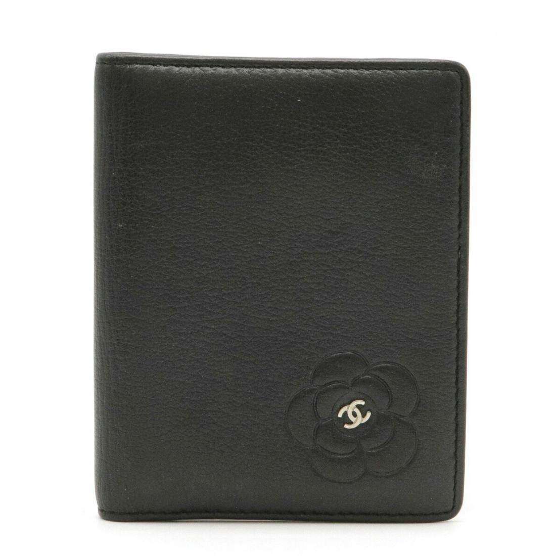 CHANEL Chanel Coco Mark Camellia Card Case Business Holder Pass Folded Leather Black: CHANEL Chanel Coco Mark Camellia Card Case Business Holder Pass Folded Leather Black Brand: Chanel Type: Card case Color: Black Material: Leather Leather: Size (HxWxD): 10.5cm x 8.5cm / 4.13 x 3.34 Ov