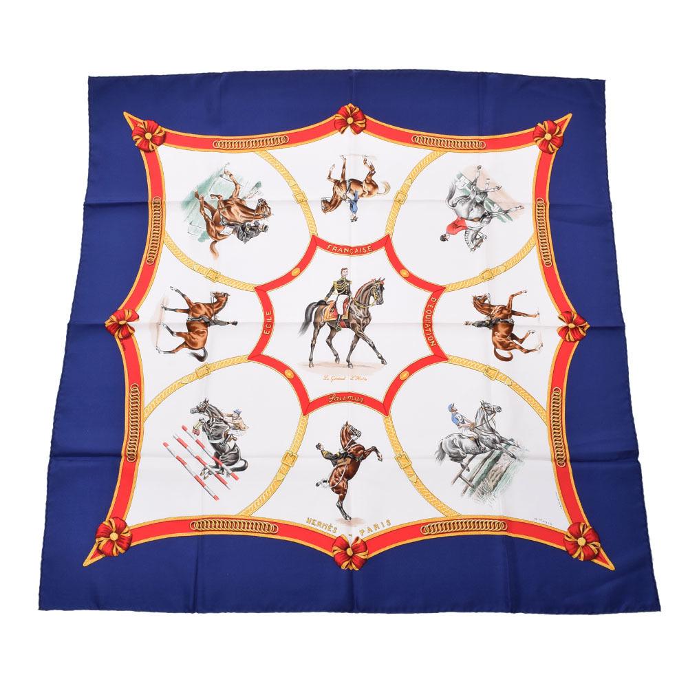 HERMES Hermes riding pattern blue // red ladies 100% silk scarf muffler: HERMES Hermes riding pattern blue // red ladies 100% silk scarf muffler Brand: Hermes Type: Scarf Gender: Men Women Color: Blue Red color White Material: Silk100% Silk: 100% Size (LxW): 90cm x 90cm /