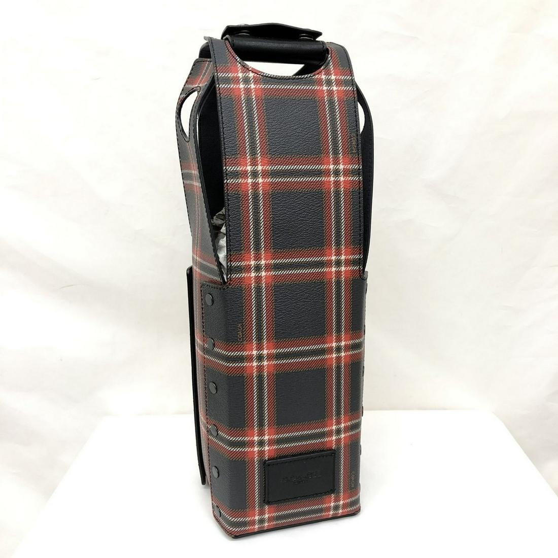 COACH Coach Wine Case Smooth Leather Coated Canvas Black Midnight Navy Multicolor Plaid Bag Bottle: COACH Coach Wine Case Smooth Leather Coated Canvas Black Midnight Navy Multicolor Plaid Bag Bottle Brand: Coach Model: Wine bag bottle bag Material: Leather Leather: Leather/Fur Type: Smooth calf leat