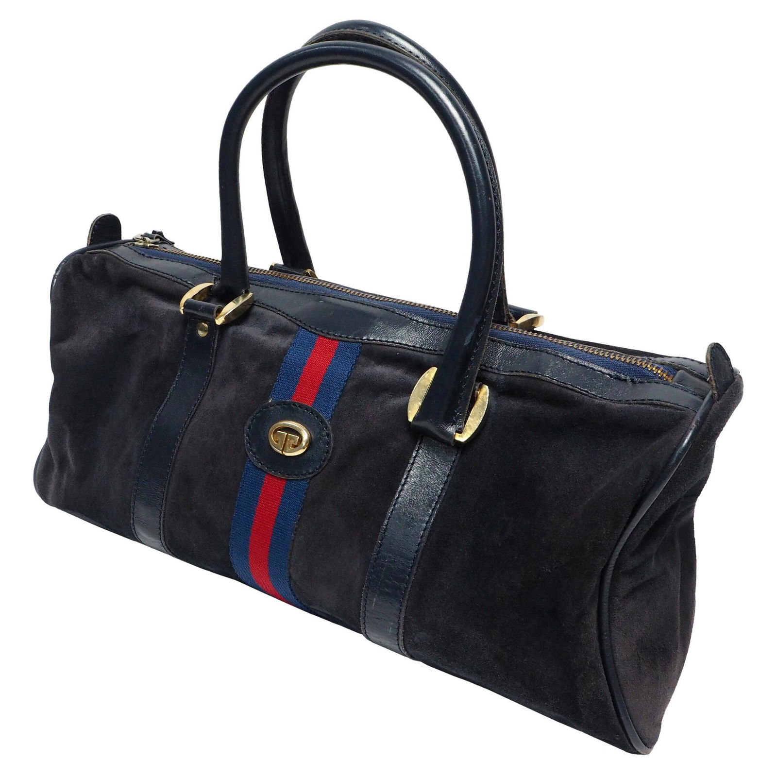 OLDGUCCI Old Gucci Mini Boston Bag Handbag Unisex Shelly Line GG Suede Leather Navy: OLDGUCCI Old Gucci Mini Boston Bag Handbag Unisex Shelly Line GG Suede Leather Navy Brand: Gucci Line: Sherry Line Country of Origin: Mexico Type: Boston bag Handbag Material: Suede Leather Suede: Lea