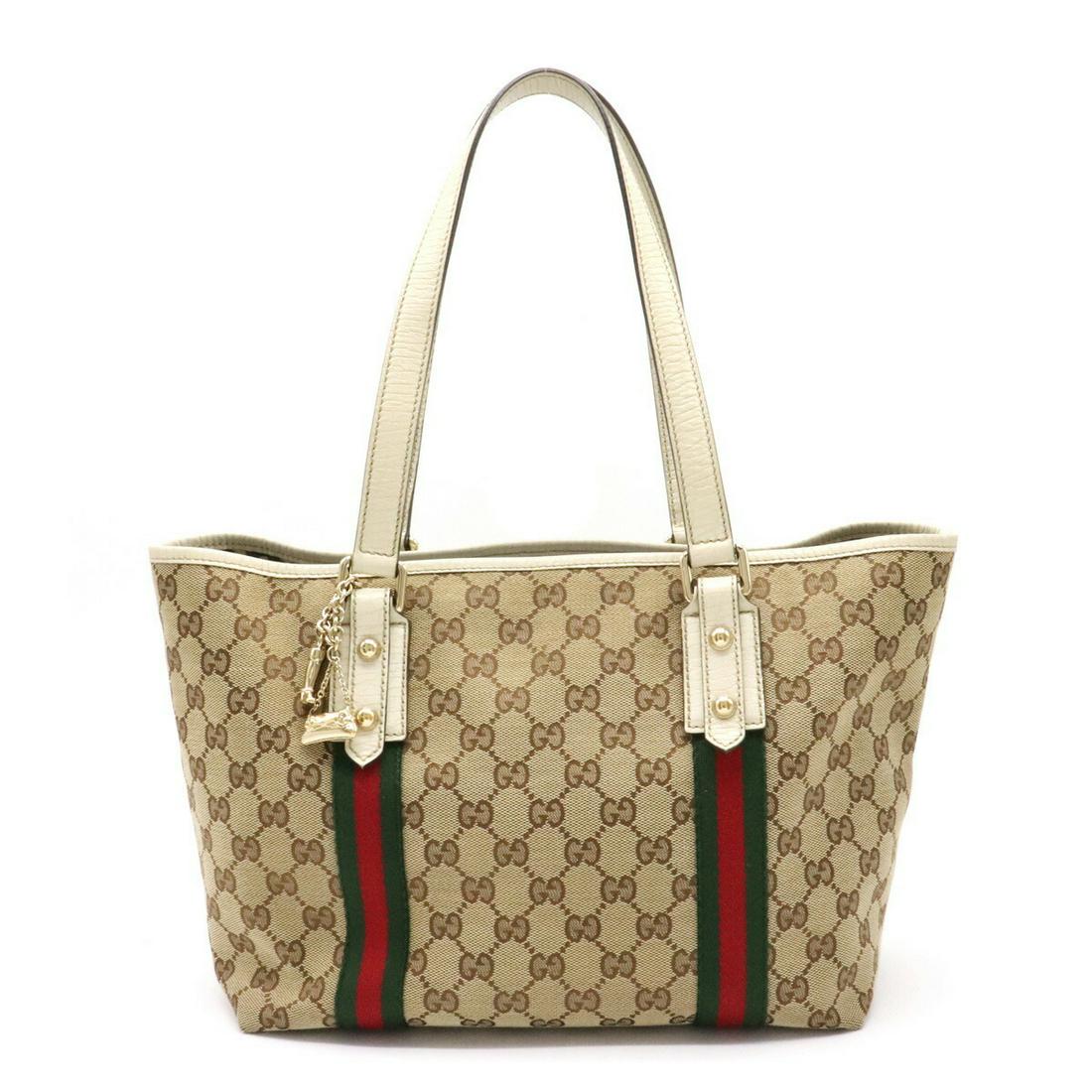 GUCCI Gucci GG canvas sherry line tote bag shoulder leather khaki beige ivory white 137396: GUCCI Gucci GG canvas sherry line tote bag shoulder leather khaki beige ivory white 137396 Brand: Gucci Line: GG Canvas Type: Shoulder bag Tote bag Material: Canvas Leather Canvas: Leather: Color: Bei