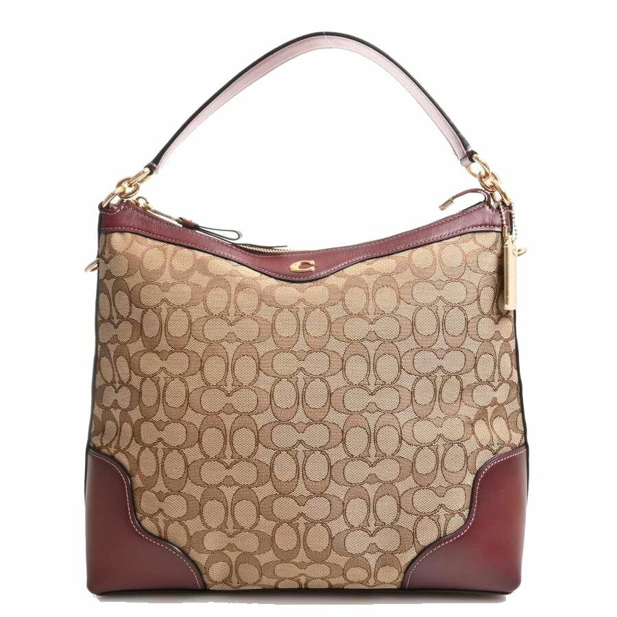 COACH Coach Signature Canvas Hobo 2WAY One Shoulder Bag Beige: COACH Coach Signature Canvas Hobo 2WAY One Shoulder Bag Beige Brand: Coach Line: Signature Model: F34824 Type: Shoulder bag Gender: Women Material: Signature line Signature line: Color: Beige Closure: