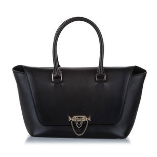 Valentino Demilune Leather Satchel: Valentino Demilune Leather Satchel The Demilune features a leather body rolled leather handles a detachable flat leather strap a front flap with flip-lock closure an exterior slip pocket and