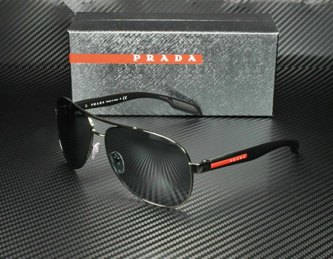 PRADA LINEA ROSSA PS 53PS 5AV5L0 Gunmetal Grey Mirror Black Men Sunglasses: PRADA LINEA ROSSA PS 53PS 5AV5L0 Gunmetal Grey Mirror Black Men Sunglasses Lens Material: Plastic Department: Men Type: Sunglasses Frame Material: Acetate Brand: PRADA Frame Color: Black Condition: Ne