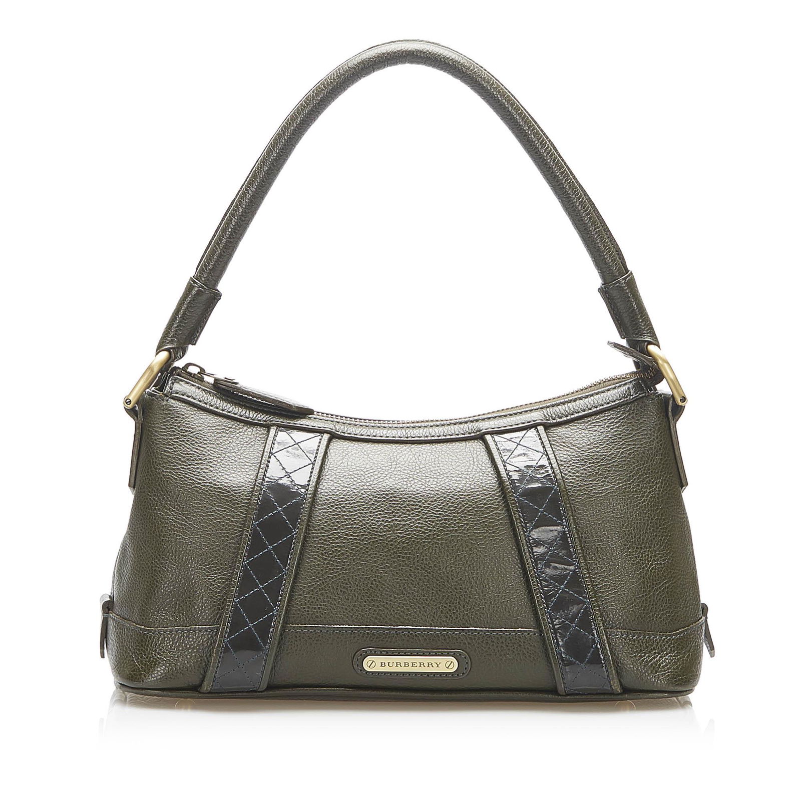 Burberry Leather Baguette: Burberry Leather Baguette This baguette features a leather body a rolled leather handle a top zip closure and an interior zip pocket. Brand: Burberry Model: Leather Baguette Origin: United Kingdom Cat