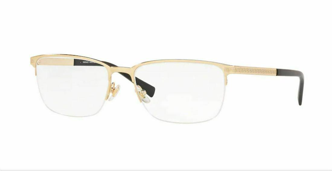 VERSACE VE1263 1002 Gold Rectangle Square Men's 55 mm: VERSACE VE1263 1002 Gold Rectangle Square Men's 55 mm Vertical: 38 mm Bridge Width: 17 mm Vintage: No Brand: Versace Frame Color: Gold Department: Men Type: Eyeglasses Model: VE1263 Style: Rectangle F