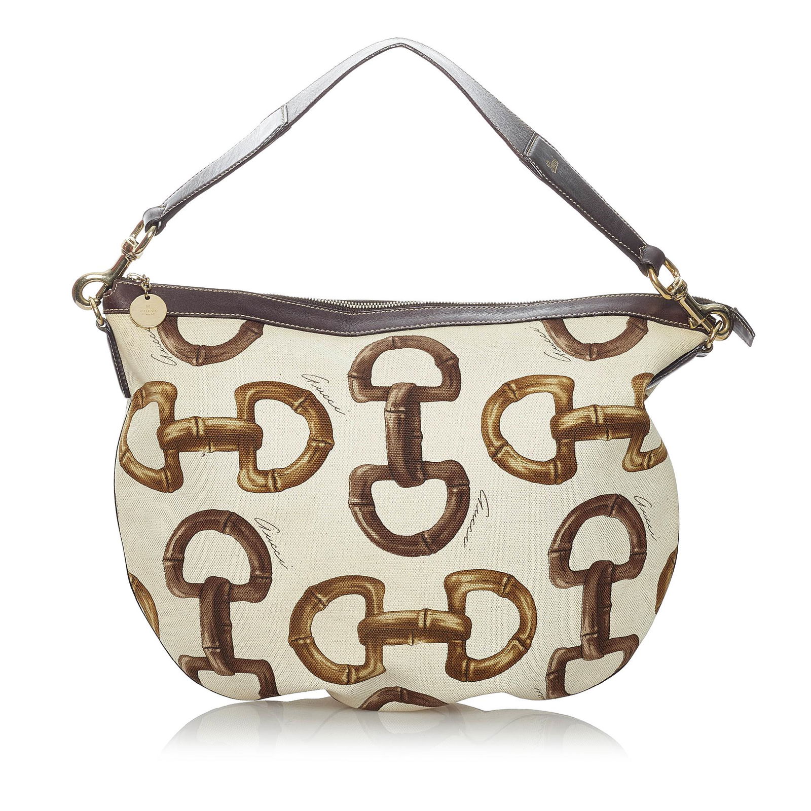 Gucci Horsebit Canvas Hobo Bag: Gucci Horsebit Canvas Hobo Bag This hobo bag features a canvas body flat shoulder strap top zip closure and interior zip pocket. Brand: Gucci Model: Horsebit Canvas Hobo Bag Origin: Italy Category: Ba