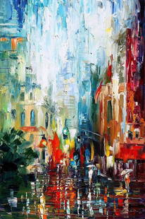 New York Morning - Limited Edition 1/25 by Leonid Afremov: New York Morning - Limited Edition 1/25 by Leonid AfremovThis is a limited edition giclee hand-painted by Leonid Afremov. This is the first giclee of a small edition of 25 paintings. The rest of the