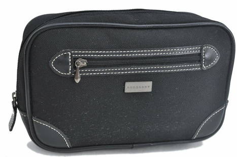 BURBERRY Pouch Canvas Leather Black: BURBERRY Pouch Canvas Leather Black Brand: BURBERRY Exterior Material: Canvas Style: Pouch Department: Women Exterior Color: Black Bag Height: 4.5inches(11.5cm) Bag Depth: 1.6inches(4cm) Material: