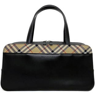 Burberry Handbag Beige Boston Bag Canvas Leather BURBERRY Women's Black Check: Burberry Handbag Beige Boston Bag Canvas Leather BURBERRY Women's Black Check Brand: Burberry Type: Handbag Material: Canvas Leather Canvas: Leather: Color: Beige Black Style: Everyday 