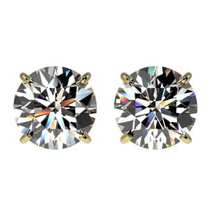 2.07 ctw Certified Quality Diamond Stud Earrings 10k Yellow Gold: 2.07 ctw Certified Quality Diamond Stud Earrings 10k Yellow Gold 2.07 ctw Certified Quality Diamond Stud Earrings 10k Yellow Gold Designer Brand Luxury Jewelrymade in the USA Suggested Retail