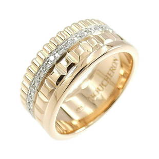 Boucheron Cattle Radiant Small Ring: Boucheron Cattle Radiant Small Ring Brand: Boucheron Style: Ring Material: 750 Pink gold 750 White Gold Gender: Ladies Size: 8.0 (JPN size) (48) Accessories: No accessories Main Stone: Diamond