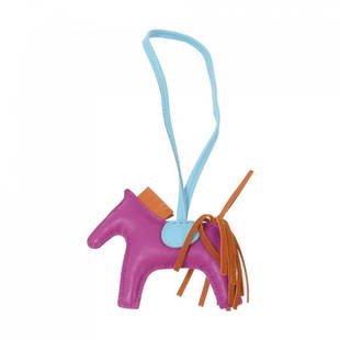 HERMES Rodeo Bag Charm PM 064929CA: HERMES Rodeo Bag Charm PM 064929CA Brand: HERMES Style: Bag Charm Color: ROSE POURPRE+CORNALINE+CELESTE Material: Anyomiro Gender: Unisex Size: Motif WxH: 9.5cmx7.5cm Full Length: 22cm Type: Bag