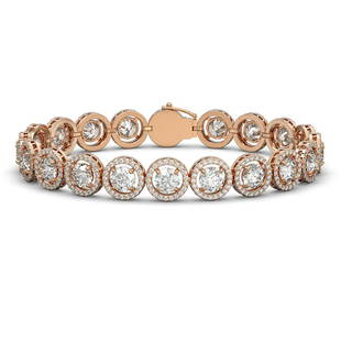 13.42 ctw Diamond Micro Pave Bracelet 18K Rose Gold: 13.42 ctw Diamond Micro Pave Bracelet 18K Rose Gold 13.42 ctw Diamond Micro Pave Bracelet 18K Rose Gold Designer Brand Luxury Jewelrymade in the USA Suggested Retail Price: $95650 Item: Diamond
