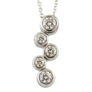TIFFANY & Co. Tiffany Pt950 Necklace Bubble Diamond Silver Women's Platinum: TIFFANY & Co. Tiffany Pt950 Necklace Bubble Diamond Silver Women's Platinum Brand: Tiffany Necklace Type: Necklace Gender: Women Material: Platinum 950 Color: Silver Stone: Diamond Weight: