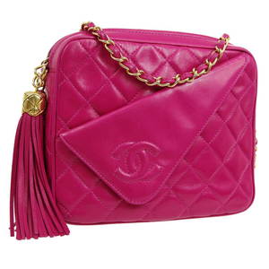 CHANEL Quilted Fringe CC Single Chain Shoulder Bag 1304813 Purse Pink