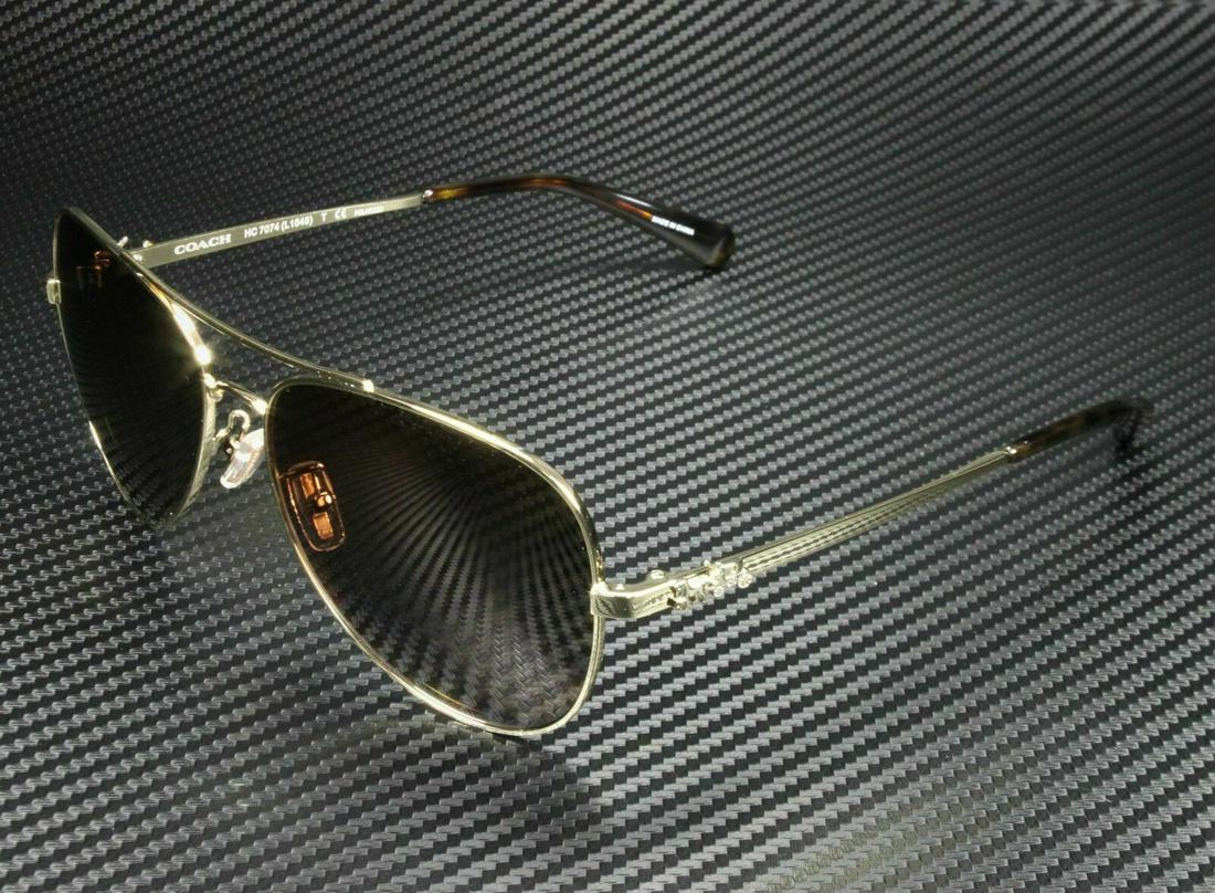 COACH HC7074 9310T5 Light Gold Pilot Women's 59 mm Polarized: COACH HC7074 9310T5 Light Gold Pilot Women's 59 mm Polarized Department: Women Type: Sunglasses Brand: Coach Frame Color: Gold New The BIDHAUS Guarantee: All items in this auction are guaranteed authe