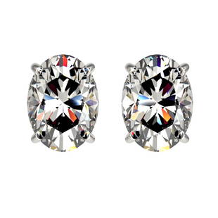 2 ctw Certified VS/SI Quality Oval Diamond Stud Earrings 10k White Gold: 2 ctw Certified VS/SI Quality Oval Diamond Stud Earrings 10k White Gold 2 ctw Certified VS/SI Quality Oval Diamond Stud Earrings 10k White Gold Designer Brand Luxury Jewelrymade in the USA 