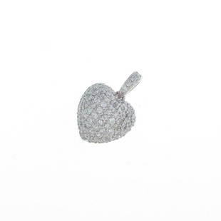 PT Heart Pave Diamond Pendant: PT Heart Pave Diamond Pendant Brand: Unbranded Style: Pendant Material: PT Gender: Ladies Stone: Diamond 0.55ct ActualSize: H x W : 17.5mm x 11.8mm CenterStone: Diamond 0.55ct Type: Pendant Metal: