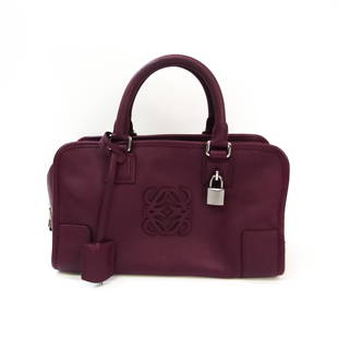 Loewe Amazona 28 Women's Leather Handbag Purple: Loewe Amazona 28 Women's Leather Handbag Purple Brand: Loewe Line: Amazona Model: 28 Country of Origin: Spain Type: Handbag Material: Leather Leather: Color: Purple Hardware Color: Silver 