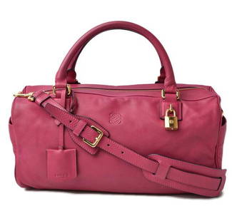 Loewe Tote Bag / Mini Boston 2way LOEWE with Strap Anagram Leather Deep Pink: Loewe Tote Bag / Mini Boston 2way LOEWE with Strap Anagram Leather Deep Pink Brand: Loewe Type: Boston bag Handbag Tote bag Material: Leather Leather: Hardware Color: Silver Style: Casual 