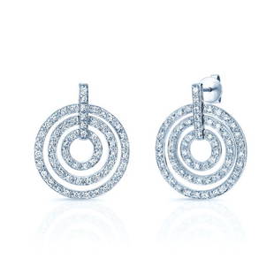 18k White Gold 1ctw Brilliant Round Diamond Doorknocker Earring: 18k White Gold 1ctw Brilliant Round Diamond Doorknocker Earring 18 Karat White Gold 1.00 Ctw Earrings With Brilliant Round Diamonds Beautifully Prong Set 18 Karat White Gold Earrings With 120