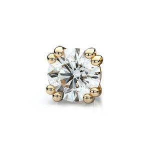 14k Yellow Gold Double Prong Round Diamond Single Stud Earring 0.50ctw (5.2mm Ea), H-i Color, Si: 14k Yellow Gold Double Prong Round Diamond Single Stud Earring 0.50ctw (5.2mm Ea), H-i Color, Si Clarity This Stylish Diamond Single Stud Earring Comes Set In 14k Yellow Gold Metal With A Double