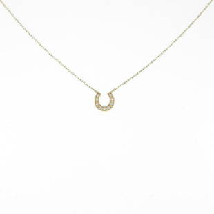 Ponte Vecchio Horse Shoe Diamond Necklace: Ponte Vecchio Horse Shoe Diamond Necklace Brand: Ponte Vecchio Material: K18YG Gender: Ladies Size: 36 40cm Accessories: No case With warranty card ActualSize: imate size of pendant (H x W) :