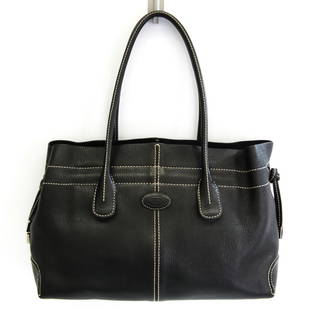 Tod's New D batsugu Women's Leather Handbag Black: Tod's New D batsugu Women's Leather Handbag Black Brand: Tods Line: New D Country of Origin: Italy Type: Handbag Material: Leather Leather: Leather/Fur Type: Calfskin Color: Black Hardware