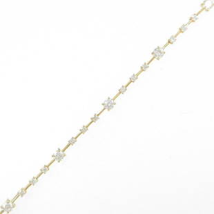 K18YG Diamond Bracelet: K18YG Diamond Bracelet Brand: Unbranded Style: Bracelet Material: K18YG Gender: Ladies Size: 18.5cm Main Stone: Diamond 1.07ct ActualSize: W : 2.6mm CenterStone: Diamond 1.07ct Type: Bracelet